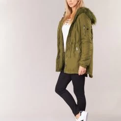 Vêtements Femme Parkas Vero Moda CANDY Kaki -Manteaux Soldes Magasin 6235047 500 C