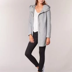 Vêtements Femme Manteaux Only SEDONA Gris -Manteaux Soldes Magasin 6290064 500 C