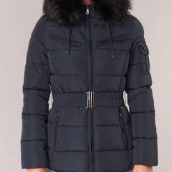 Vêtements Femme Doudounes Casual Attitude HEYL Marine -Manteaux Soldes Magasin 6491428 500 D