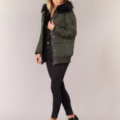 Vêtements Femme Doudounes Moony Mood HIPATI Kaki / Noir -Manteaux Soldes Magasin 6491431 500 C