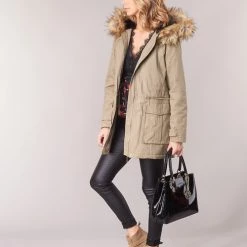 Vêtements Femme Parkas Moony Mood GARNO Beige -Manteaux Soldes Magasin 7740128 500 C