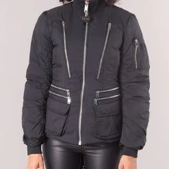 Vêtements Femme Doudounes Diesel W-BLANKYT Noir -Manteaux Soldes Magasin 7816581 500 D