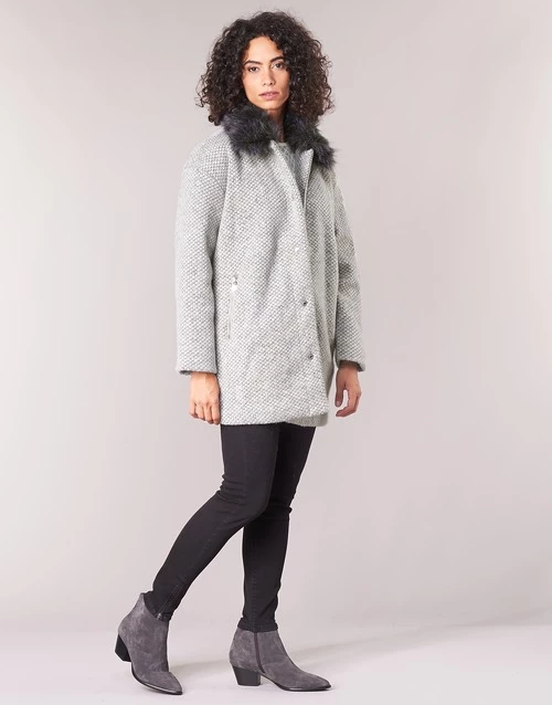 Vêtements Femme Manteaux Le Temps des Cerises DUCHESSE Gris 5 Vêtements Femme Manteaux Le Temps des Cerises DUCHESSE Gris – Image 3