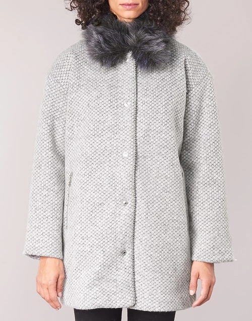 Vêtements Femme Manteaux Le Temps des Cerises DUCHESSE Gris 6 Vêtements Femme Manteaux Le Temps des Cerises DUCHESSE Gris – Image 4