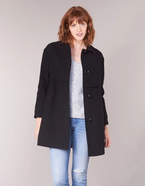 Vêtements Femme Manteaux Sisley FAREDA Noir 3 Vêtements Femme Manteaux Sisley FAREDA Noir