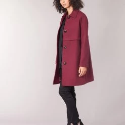 Vêtements Femme Manteaux Sisley FAREDA Bordeaux -Manteaux Soldes Magasin 7882384 500 C