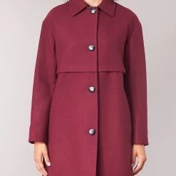 Vêtements Femme Manteaux Sisley FAREDA Bordeaux -Manteaux Soldes Magasin 7882384 500 D