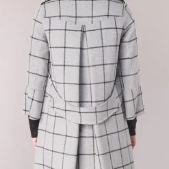 Vêtements Femme Manteaux Benetton MADJAR Noir / Gris -Manteaux Soldes Magasin 8025468 500 E