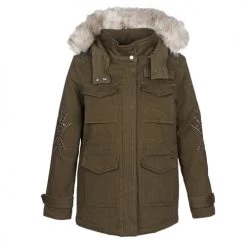 Vêtements Femme Parkas Ikks BLEEZ Kaki -Manteaux Soldes Magasin 8086425 500 A