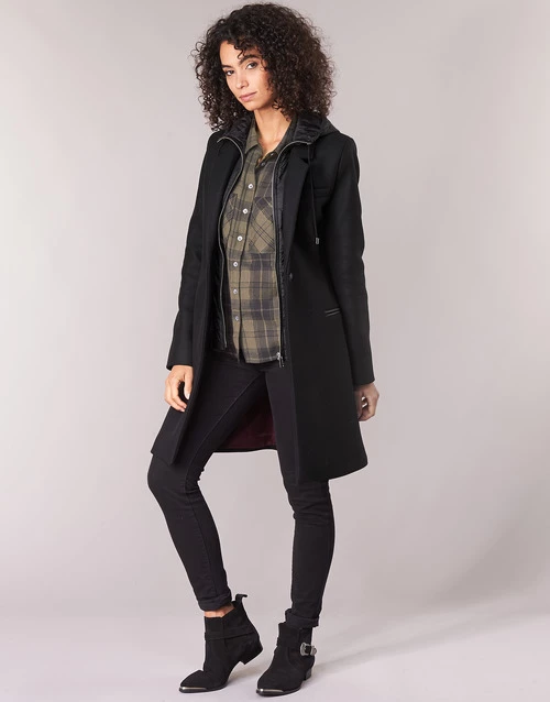 Vêtements Femme Manteaux Ikks AFTER Noir 4 Vêtements Femme Manteaux Ikks AFTER Noir – Image 3