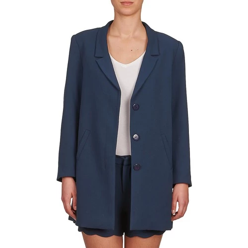 Vêtements Femme Manteaux See U Soon CARINA Marine 4 Vêtements Femme Manteaux See U Soon CARINA Marine – Image 2