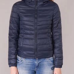 Vêtements Femme Doudounes Only ONLTAHOE Marine -Manteaux Soldes Magasin 8831150 500 D